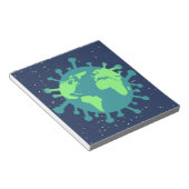 Globale Pandemie (Viruspartikeln) (Virusinfektion) Notizblock (angewinkelt)