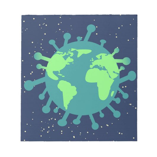Globale Pandemie (Viruspartikeln) (Virusinfektion) Notizblock (Vorderseite)