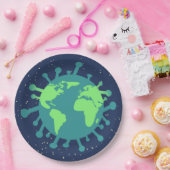 Globale Pandemie (Viruspartikeln) (Virusinfektion) Pappteller (Party)