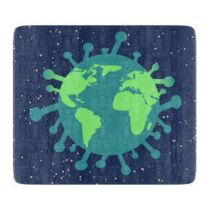 Globale Pandemie (Viruspartikeln) (Virusinfektion) Schneidebrett