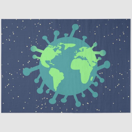 Globale Pandemie (Viruspartikeln) (Virusinfektion) Seidenpapier (Vorderseite)