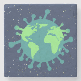 Globale Pandemie (Viruspartikeln) (Virusinfektion) Steinuntersetzer