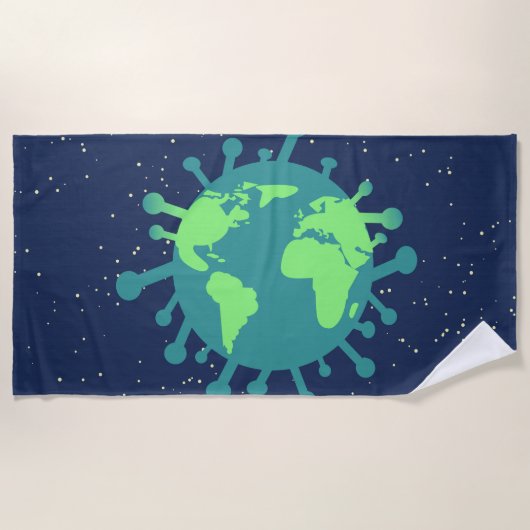 Globale Pandemie (Viruspartikeln) (Virusinfektion) Strandtuch (Vorderseite)