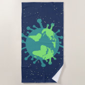 Globale Pandemie (Viruspartikeln) (Virusinfektion) Strandtuch (Vorderseite)