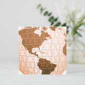 Globale Puzzlespiel-Einladungen Einladung (Stehend Vorderseite)