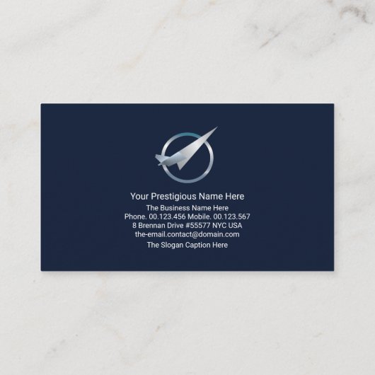 Globale Schichten Silver Sunlight Aviation Transpo Visitenkarte (Rückseite)