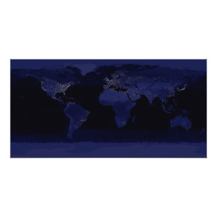 Globale Sicht auf die Lichter der Erde Fotodruck