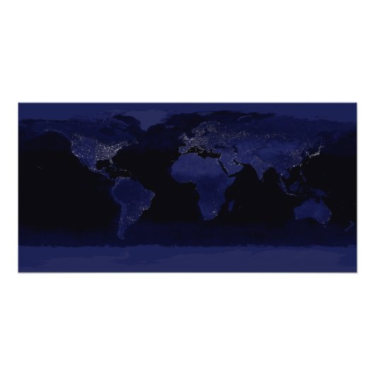 Globale Sicht auf die Lichter der Stadt Fotodruck (Vorne)