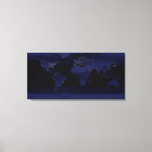 Globale Sicht auf die Lichter der Stadt Leinwanddruck (Vorderseite)