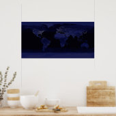 Globale Sicht auf die Lichter der Stadt Poster (Küche)