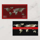 Globale /silber/rote Visitenkarte (Vorne/Hinten)