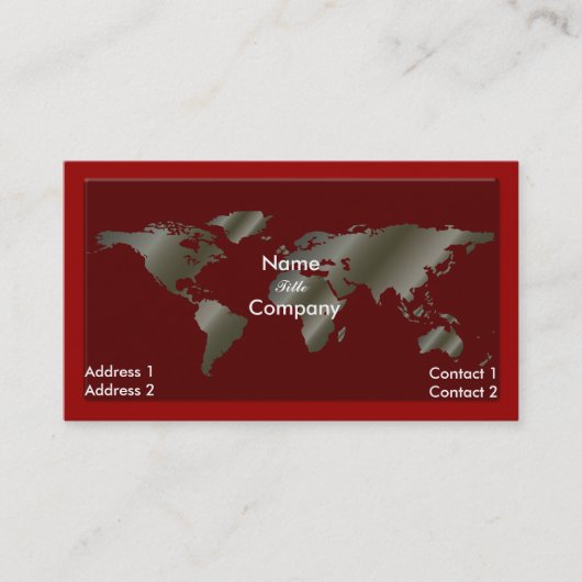 Globale /silber/rote Visitenkarte (Vorderseite)