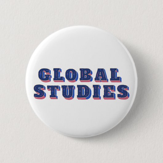 Globale Studien mit blauen Buchstaben Button (Vorderseite)