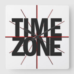 Globale TImezone-Wanduhr Quadratische Wanduhr