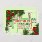 Globale Weihnachtsbaumwünsche Feiertagspostkarte (Vorne/Hinten)