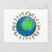 Globale Weihnachtskinder Feiertagspostkarte (Vorderseite)