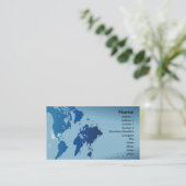 globale Wortkarte und Hexagon-Visitenkarteentwurf Visitenkarte (Stehend Vorderseite)