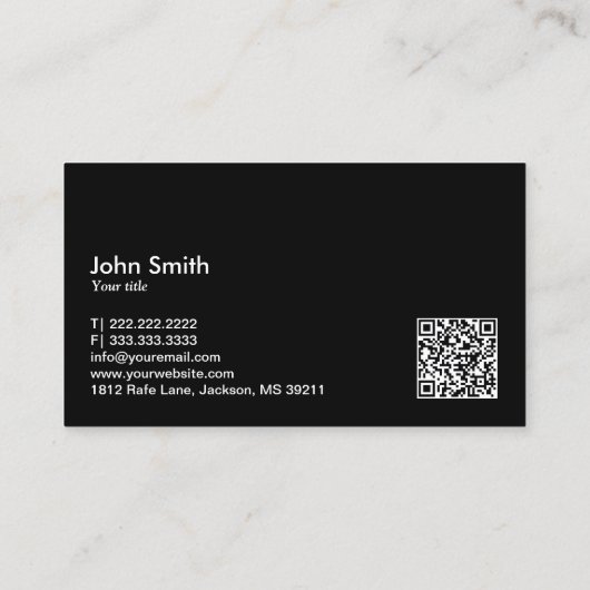 Globaler Code der Digital-Finger-Touch-QR Visitenkarte (Rückseite)