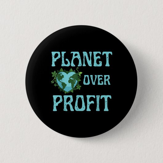 Globaler Planet für gewinnbringende Klimaveränderu Button (Vorderseite)