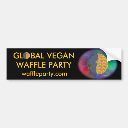 Globaler veganer Waffel-Party-Autoaufkleber 2,1 Autoaufkleber (Vorne)