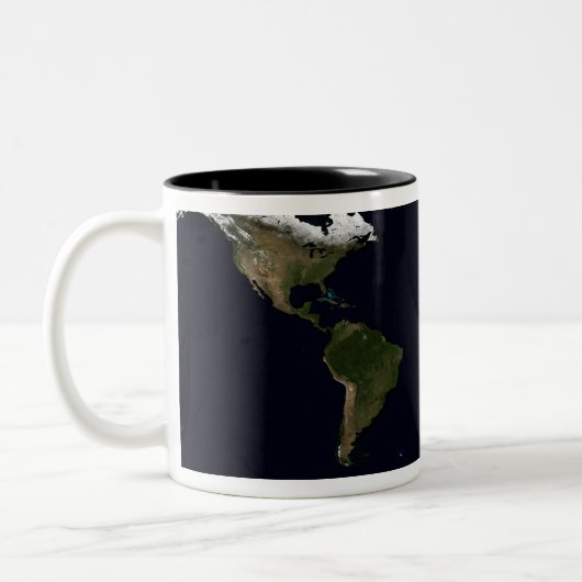 Globales Bild unserer Welt Zweifarbige Tasse (Links)