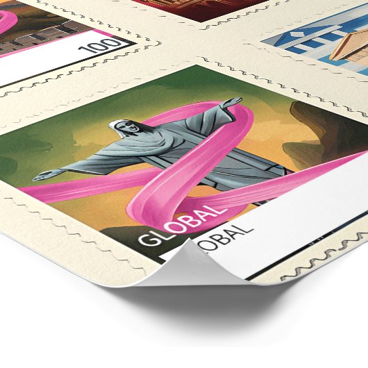 Globales Brustkrebs-Bewusstsein Poster (Ecke)