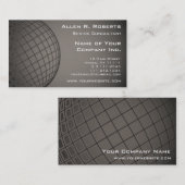 Globales Eleganz-Erdkugel-Silber Brown modern Visitenkarte (Vorne/Hinten)