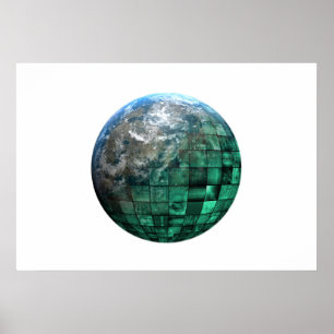 Globales Netzwerk für Geschäftstechnologie mit Fut Poster