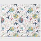 Globales Reiseflugmuster (1) Geschenkpapier (Flach)