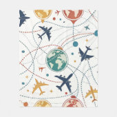 Globales Reiseflugmuster (2) Fleecedecke (Vorderseite)