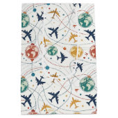 Globales Reiseflugmuster (2) Mittlere Geschenktüte (Rückseite)