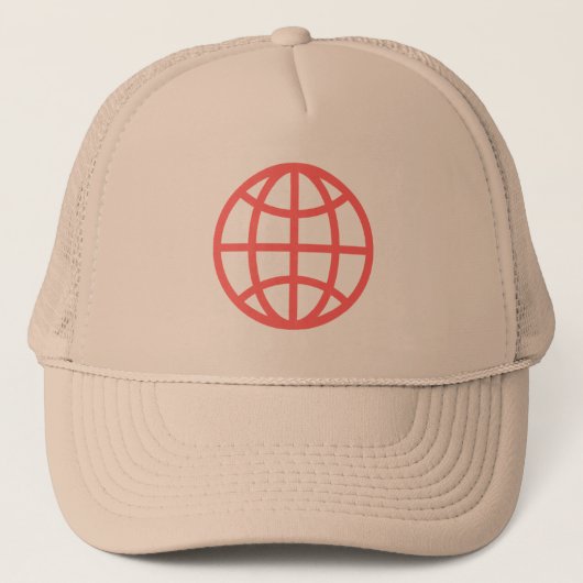 Globales Symbol - Tropenrosa Truckerkappe (Vorderseite)