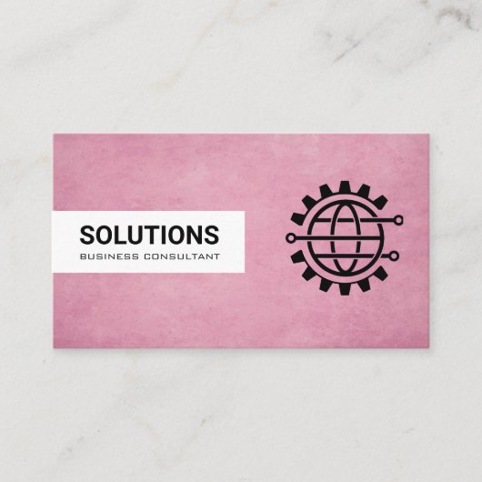Globales Tech-Logo | Rosa Textur Hintergrund Visitenkarte (Vorderseite)