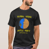 Globales Veganes Waffel-Party-Shirt Hellgelbe Schr T-Shirt (Vorderseite)