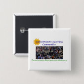 GLOBALES ZUCKERKRANKES BEWUSSTSEIN BUTTON (Vorne & Hinten)