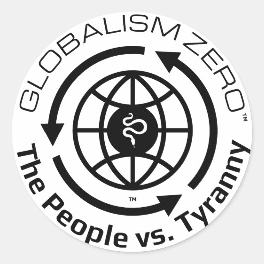Globalism Zero™ Black Circle Logo-Aufkleber Runder Aufkleber (Vorderseite)