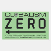 Globalism Zero™-Logo-Aufkleber für Schwarze Linie Rechteckiger Aufkleber (Vorderseite)