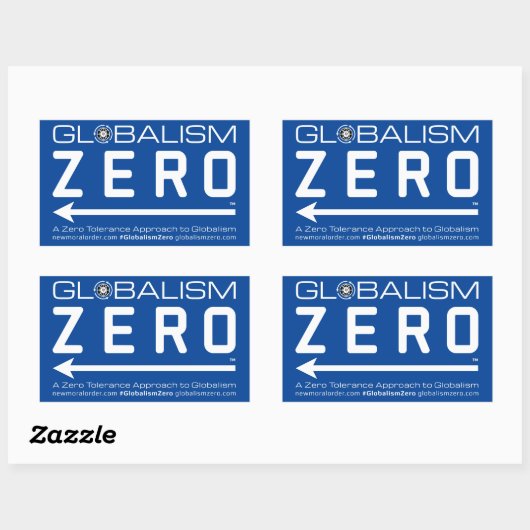 Globalism Zero™ Logo-Aufkleber für weiße Linie Rechteckiger Aufkleber (Blatt)