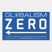 Globalism Zero™ Logo-Aufkleber für weiße Linie Rechteckiger Aufkleber (Vorderseite)