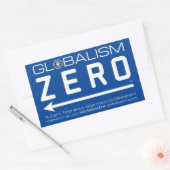 Globalism Zero™ Logo-Aufkleber für weiße Linie Rechteckiger Aufkleber (Umschlag)