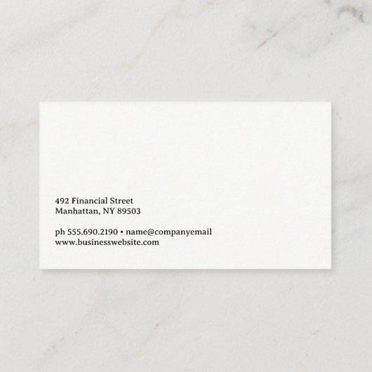 Globalplan | Candle Stick Stock Graph Visitenkarte (Rückseite)