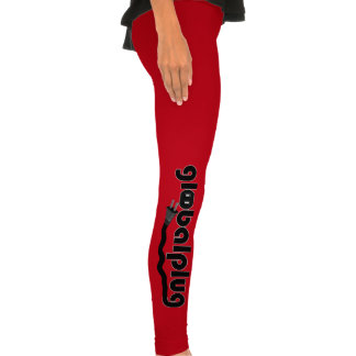 globalplug Yoga keucht rotes schwarzes Logo Leggings