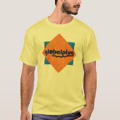 globalplugnet Schwarzes T-Shirt Orange/Blau Muster (Vorderseite)