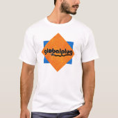 globalplugnet Schwarzes T-Shirt Orange/Blau Muster (Vorderseite)
