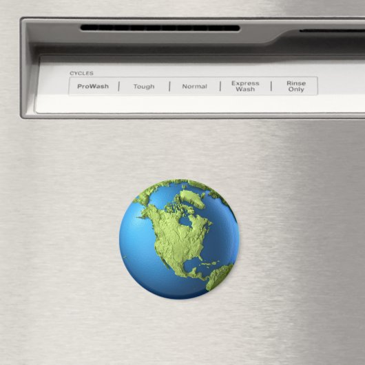 Globe 3d abgeschieden auf weiß.Kontinentales Norda Magnet (In Situ (Geschirrspüler))
