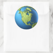 Globe 3d abgeschieden auf weiß.Kontinentales Norda Runder Aufkleber (Tasche)