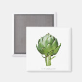 Globe Artichoke auf weißem Hintergrund ausschneide Magnet (Vorderseite/Rückseite)