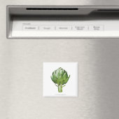Globe Artichoke auf weißem Hintergrund ausschneide Magnet (In Situ (Geschirrspüler))