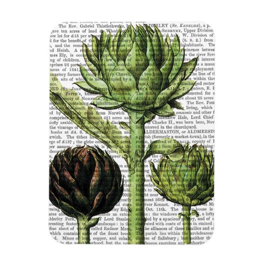 Globe Artichoke Print 2 Magnet (Vertikal)
