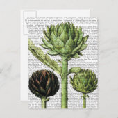 Globe Artichoke Print 2 Postkarte (Vorne/Hinten)